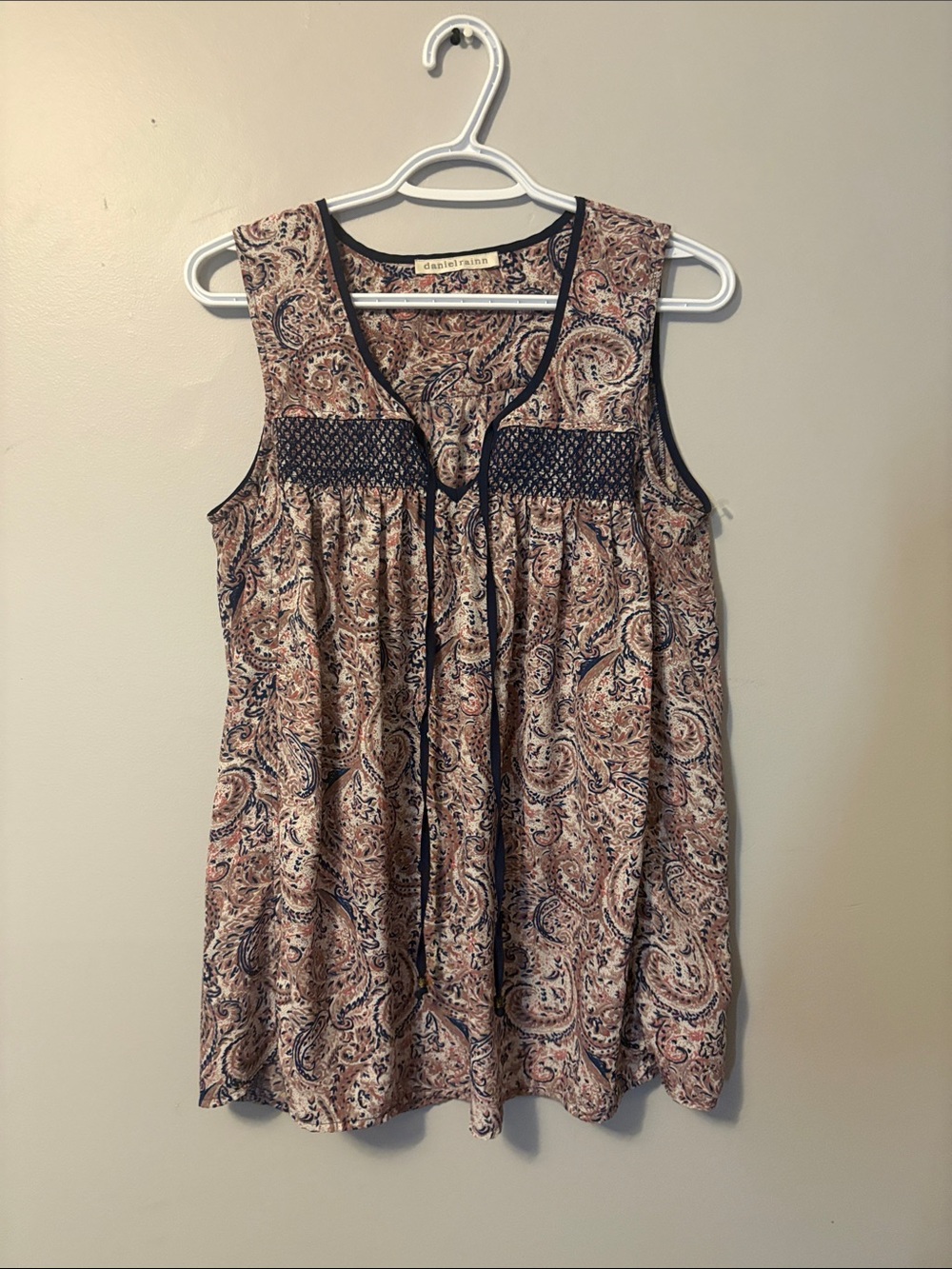 Daniel Rainn paisley tank blouse in purples and blues